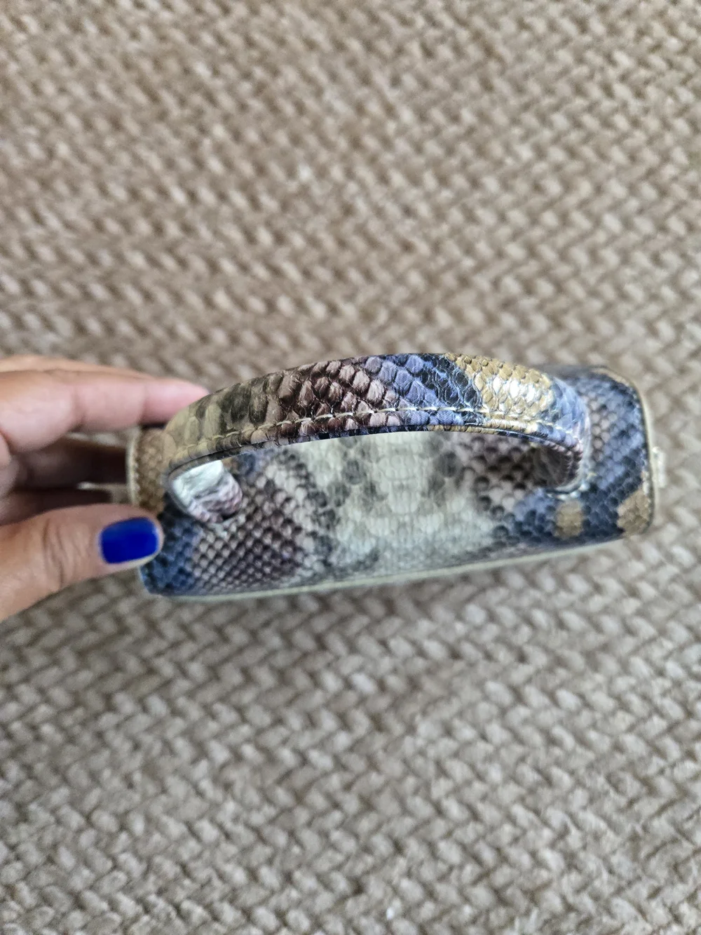 Trendy Y2K Snake Print Mini Top Handle Handbag